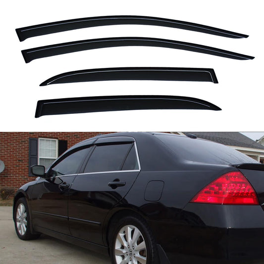 DrivegoPlus For 2003-07 Honda Accord Sedan JDM Window Visors Wind Deflector Sun Rain Guard