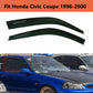 DrivegoPlus For 96-00 Honda Civic 2DR Coupe Mugen Style 3D Wavy Black Tinted Window Visor