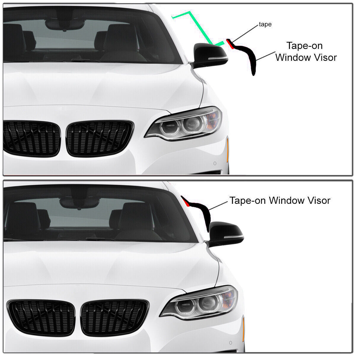 DrivegoPlus Fits for Toyota corolla 0913 Side Window Vent Visor Sun Rain Deflector Guard