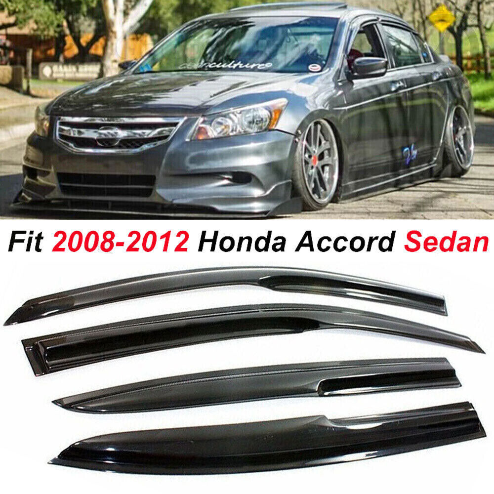 DrivegoPlus For Honda Accord 2008-2012 JDM Side Window Vent Visor Sun Rain Guard Deflector
